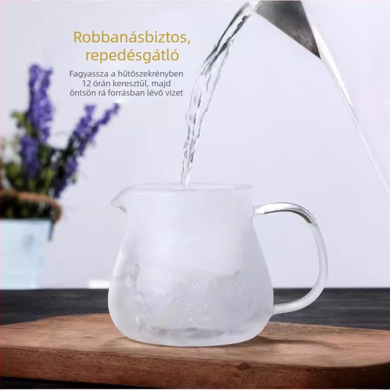 Kézzel öntött kávés kanna acél fedéllel, átlátszó boroszilikát üveg, 460 ml