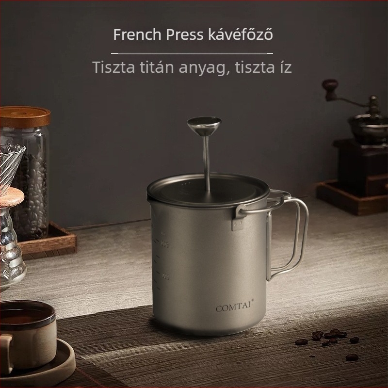 Kang Ti Tiszta Titán Francia Nyomó Kávéfőző Szűrő Pohárral
