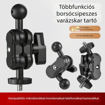 Mobiltelefon-tartó és livestream állvány kamera kiegészítőkkel, 1/4 hüvelykes csavar a gömbfejhez, borsócsipesz, varázs kar és gimbal
