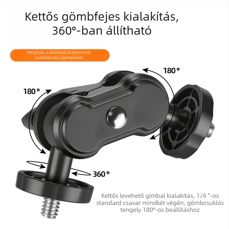Mobiltelefon-tartó és livestream állvány kamera kiegészítőkkel, 1/4 hüvelykes csavar a gömbfejhez, borsócsipesz, varázs kar és gimbal