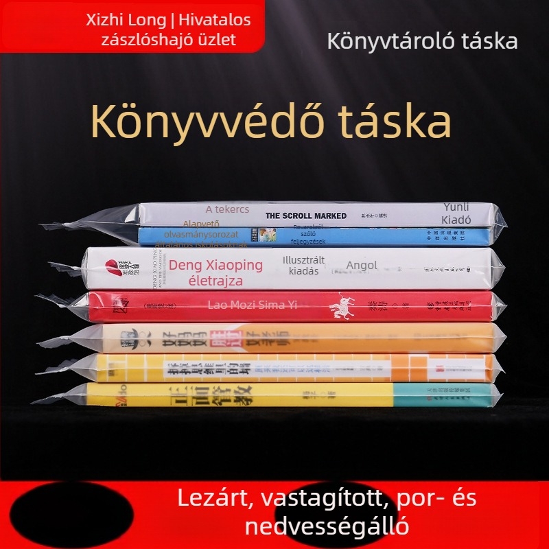 Könyvekhez való önzáró taszka, átlátszó matt felülettel, nedvesség- és porvédelem