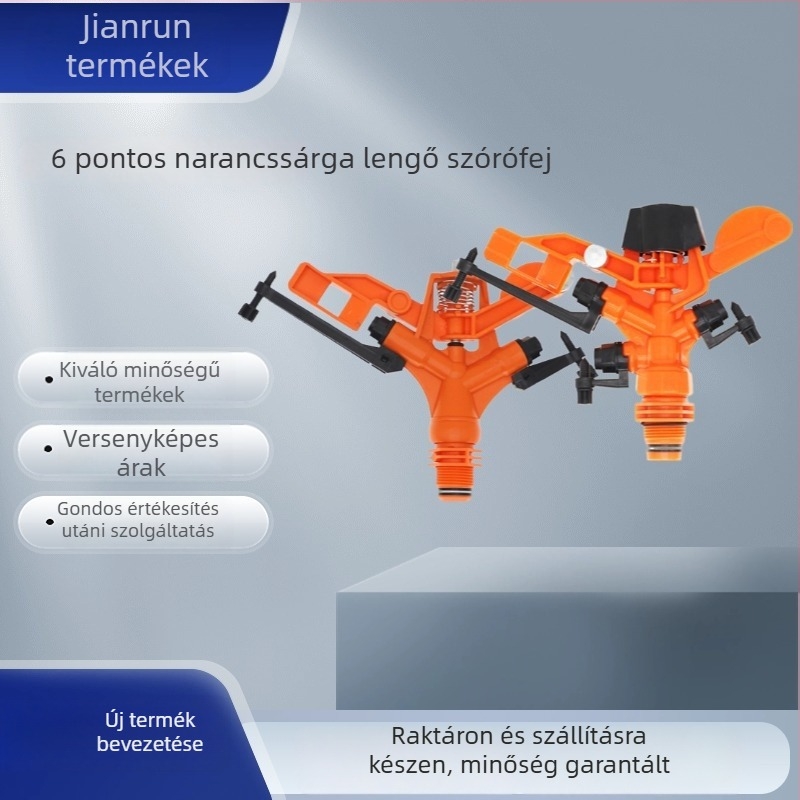 Mezőgazdasági öntöző rocker fúvóka, 360°-os forgó öntöző, pormentesítés, automata hűtés, műanyag rockerkar