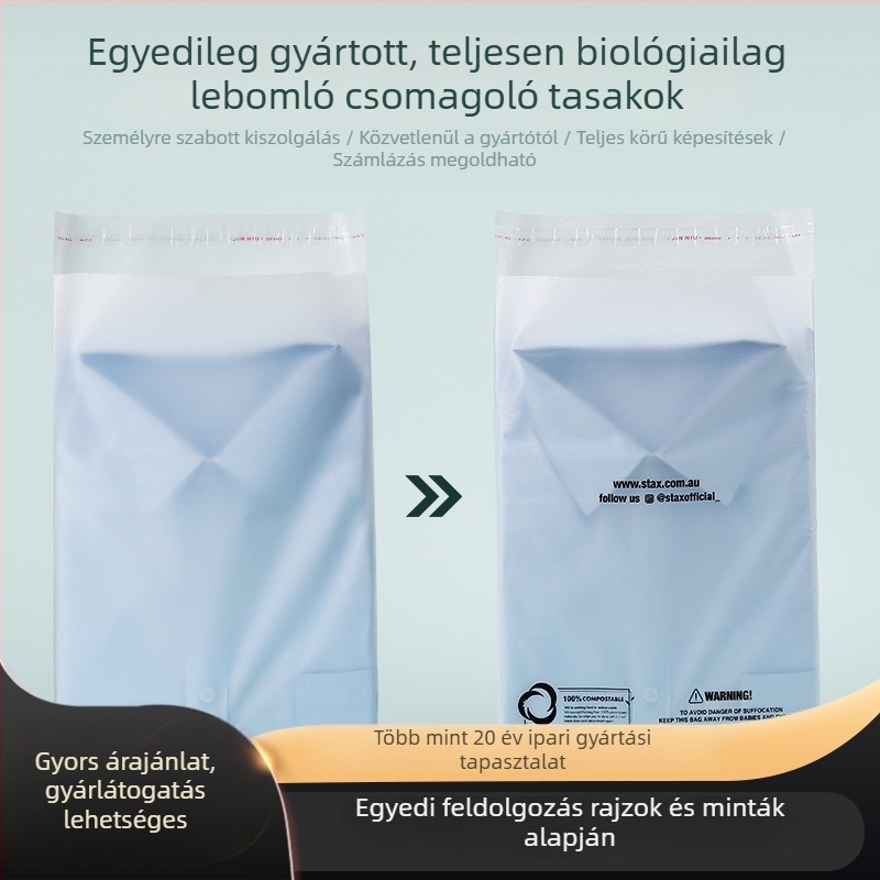PLA teljesen lebomló matt felületű önzáró zipzár tasak élelmiszer-csomagoláshoz