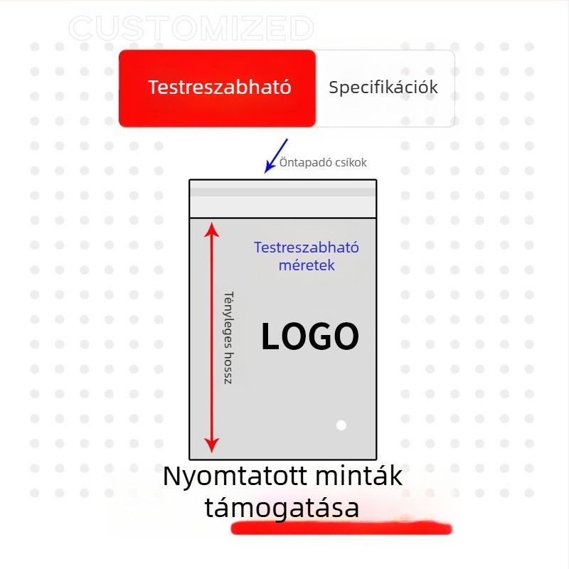 Matt átlátszó, síknyílású önzáró taska, vastagított CPE csomagoló zacskó telefon tokhoz