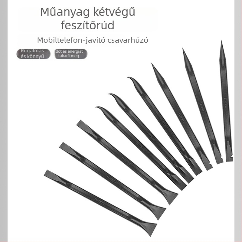 Antisztatikus műanyag dupla végű nyitó eszközök készlete mobiltelefon-javításhoz, különleges alakú, fekete