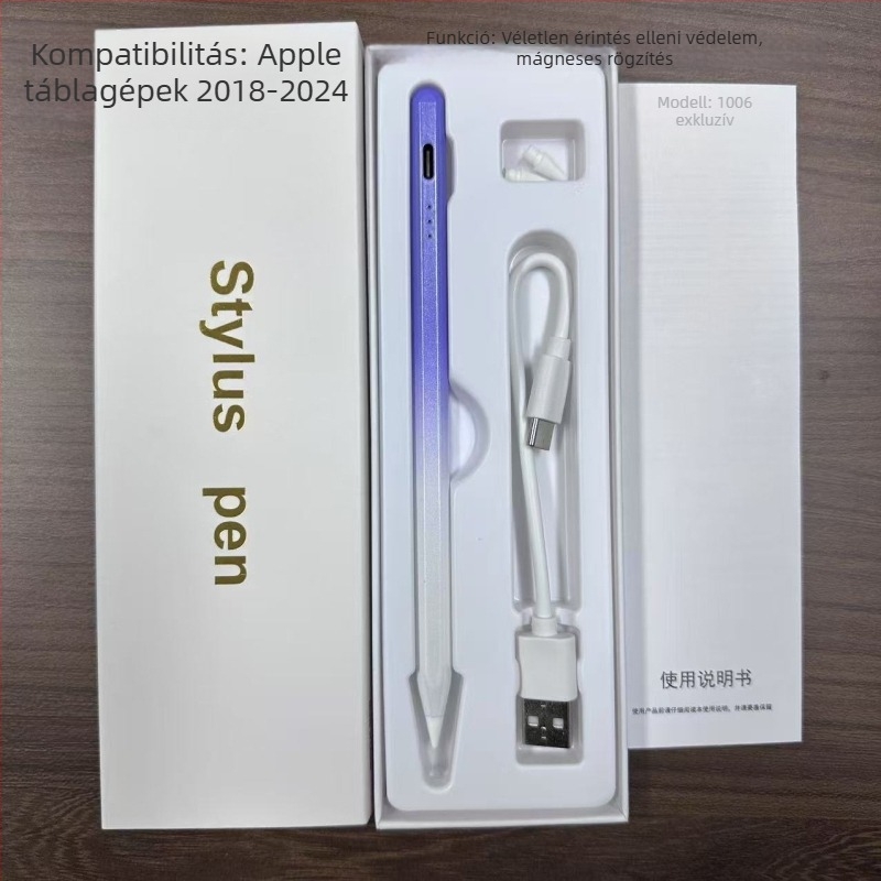 KHD-106 416 Kapacitív stylus Apple iPadhez – fém test, védelem véletlen érintés ellen, magas minőségű tablet stylus