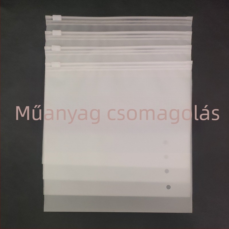 CPE matt felületű cipzáras tasak bone bag, ruházat, zoknik és ékszerek számára; önzáró csomagolás, testreszabható méret