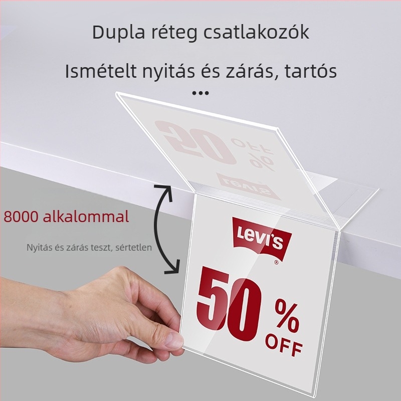 Akril árcímkék szupermarket-termékekhez, teázási árcímkék és termékbemutató táblák