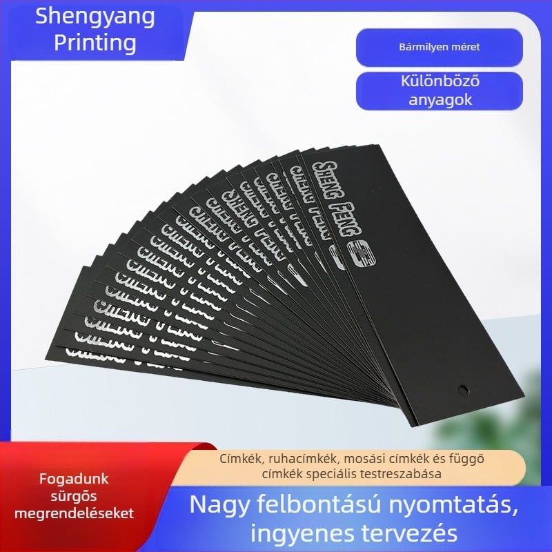Shengyi ruhacímke – négyzet alakú sablonnal kivágott címke, 350 g kétoldalas copperplate papír, DIY divat címke