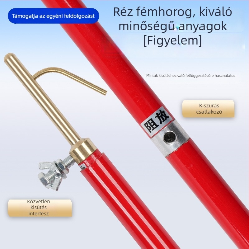 Könnyen hordozható nagyfeszültségű kisülő rúd, teleszkópos, blokkolásmentes, 10 kV-35 kV, AC/DC transzformátorokhoz
