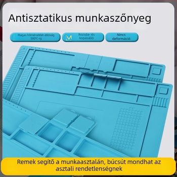 Antisztatikus szerelőpad számítógép- és okostelefon-karbantartáshoz mágneses tárolórekeszekkel, ellenálló a magas hőmérsékletnek és a korróziónak