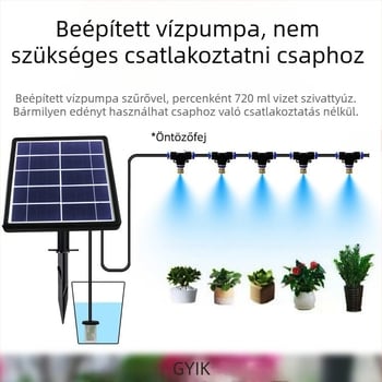 Napelemes automata öntözőrendszer időzítővel, permetezőfej és intelligens vezérléssel