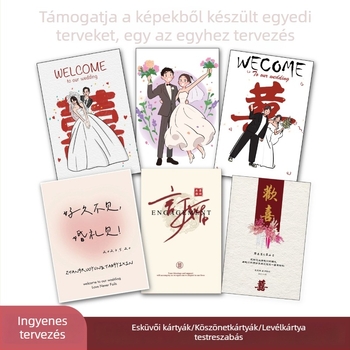 Esküvői fogadalom kártya, egyedi nyomtatott kártya, köszönőkártya, kis esküvői címke, asztalnév-kártya