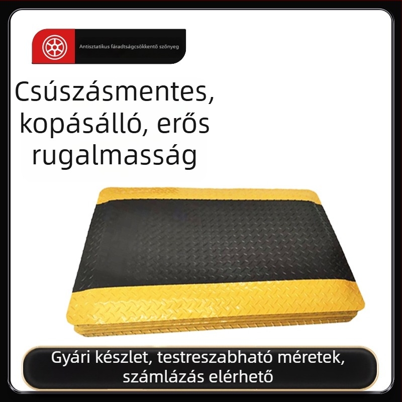 PVC anti-fatigue ipari gumi padlómatrac, csúszásmentes, kopásálló, nagy rugalmasságú, antistatikus lábmatrac gyártósori használatra