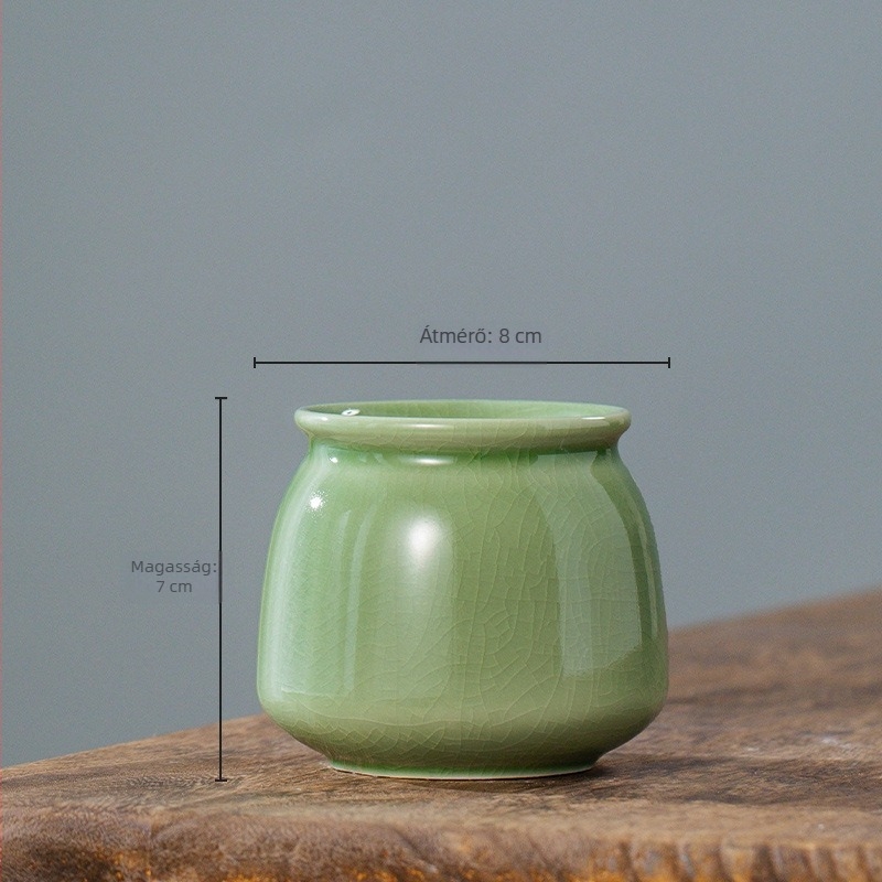 Ge kiln crackle glaze kerámia hidroponikus virágcserép, kis asztali növénytartó