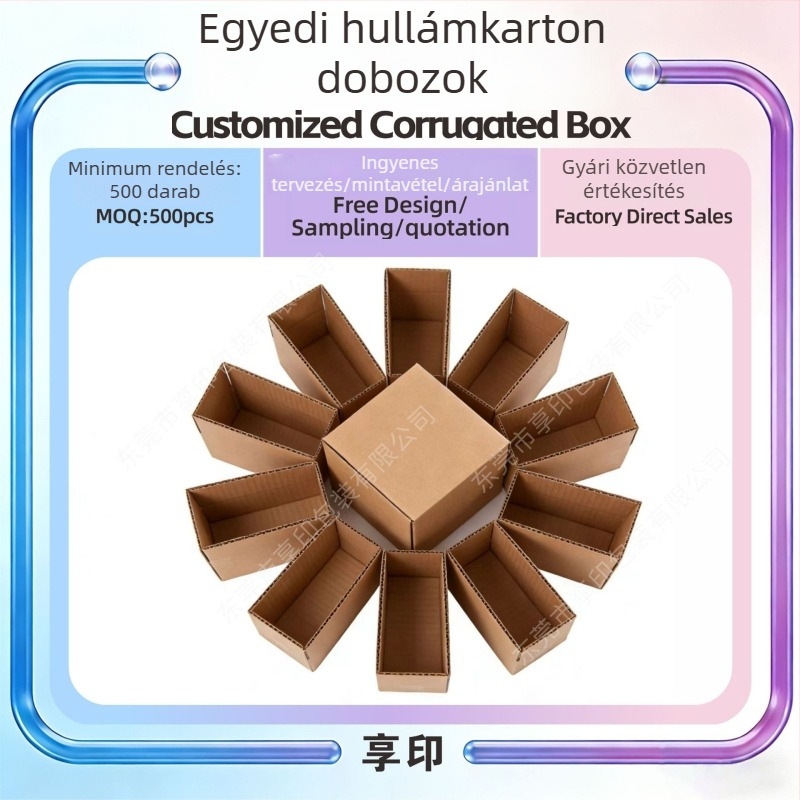 Egyedi készítésű csomagoló dobozok hullámkartonból, színes dobozok, ajándék dobozok fehérneműk, ruházat és kozmetikumok számára, kartondobozos nyomtatás