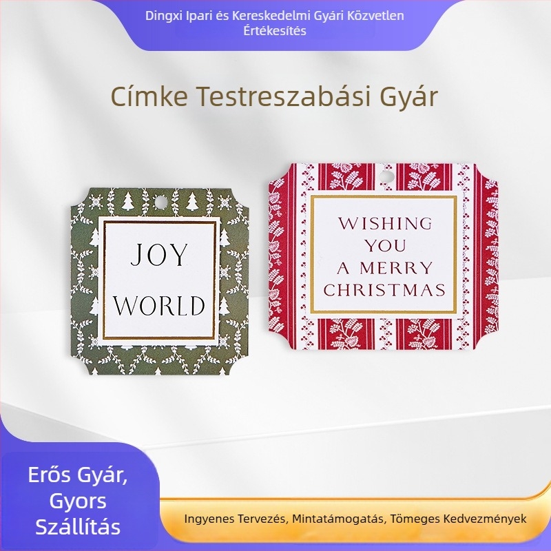Egyedi akasztós címkék ruházathoz, logónyomtatás gyermek- és férfiruházathoz, gallér címke tervezése, Kraft papír