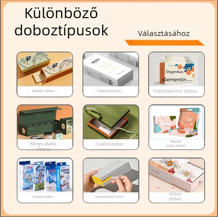 Egyedi, színes csomagoló dobozok ruházathoz, bőrápoláshoz és kozmetikumokhoz; színes ajándékdobozok