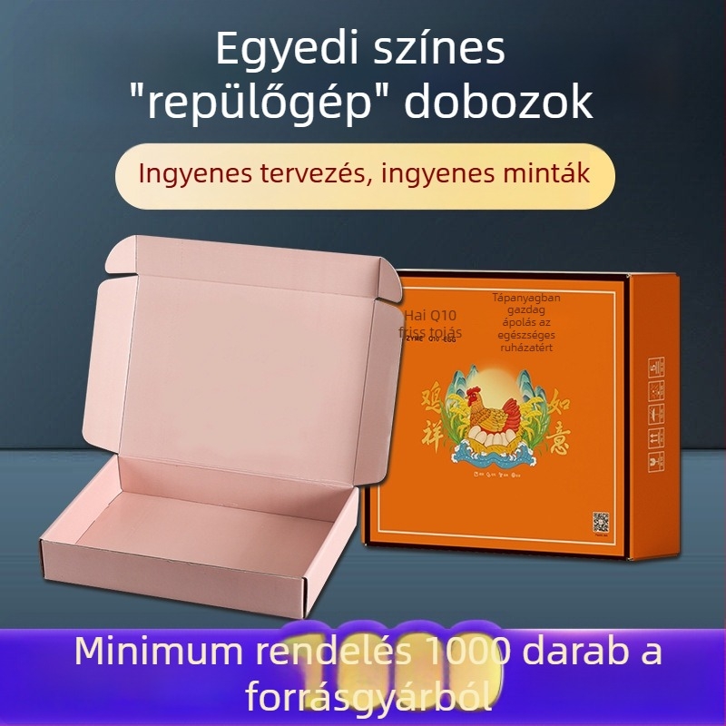 Színes, kétoldalas nyomtatású repülőgép alakú csomagoló doboz ruházati cikkekhez és fehérneműkhöz, megerősített és nagyított