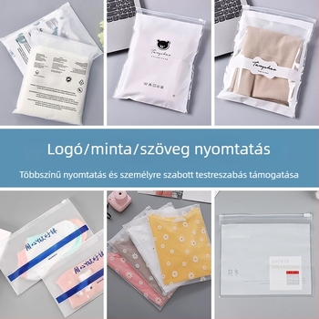 Vastagított CPE cipzáras tasakok függőleges csomagoláshoz zoknik, fehérnemű és ruházat számára; önzáró matt cipzáras zacskók; méretek és színek személyre szabhatók