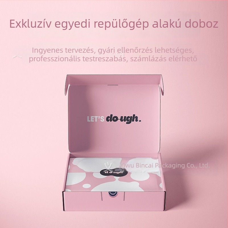 Egyedi repülőgép alakú dobozok ruházat és fehérnemű csomagolásához, fehér karton dobozok, kozmetikai papírdobozok ablakkal, egyedi ajándékdobozok