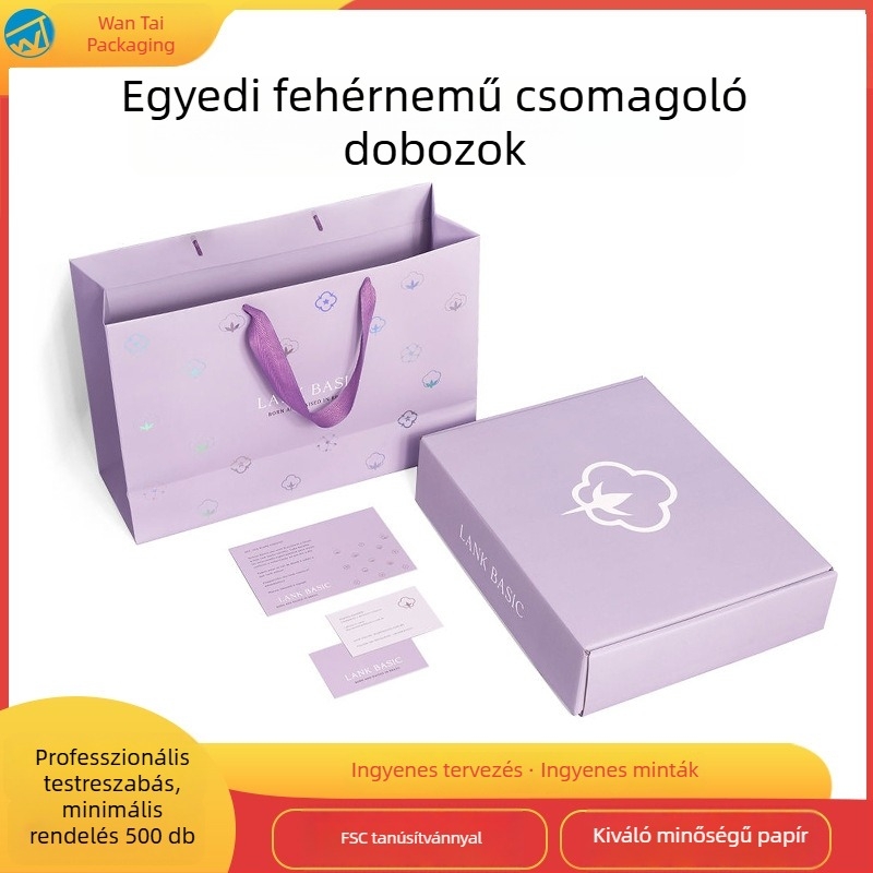 Személyre szabott színes fehérnemű csomagoló doboz fedéllel – nyomtatott melltartó ajándékdoboz