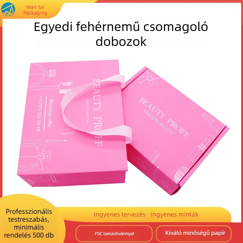 Személyre szabott színes fehérnemű csomagoló doboz fedéllel – nyomtatott melltartó ajándékdoboz