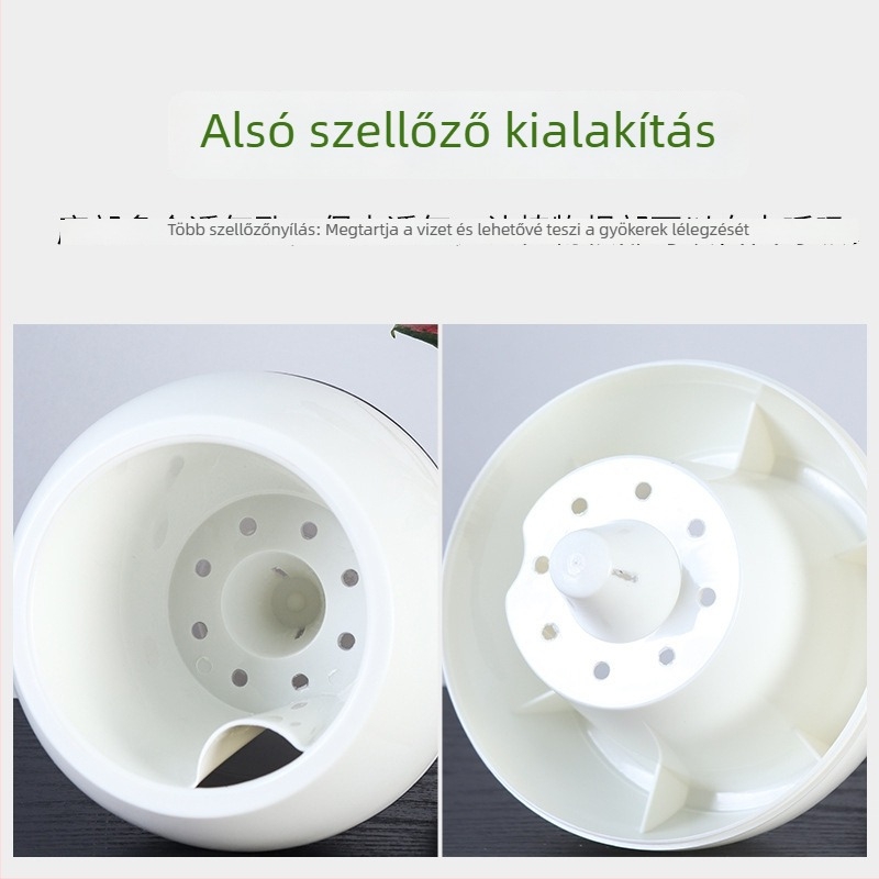 Oulinze kerek kétszínű önöntöző műanyag virágcserép