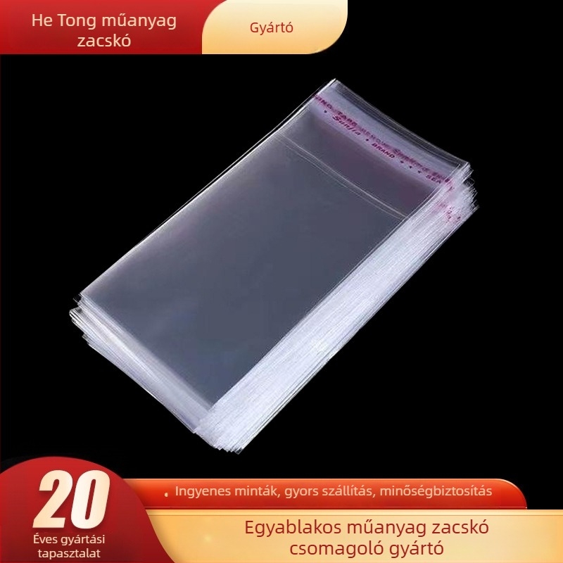 Ruhák csomagolására szolgáló átlátszó OPP öntapadós tasak