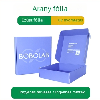 Személyre szabott hullámkarton csomagoló doboz fogantyúval ruházat és fehérneműk számára, fehér, színes nyomtatással