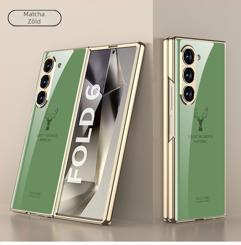 Samsung Z Fold kemény tok szarvas mintával, elektroplakált felülettel