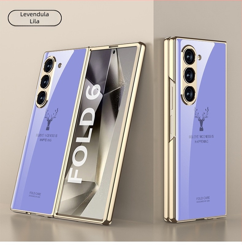 Samsung Z Fold kemény tok szarvas mintával, elektroplakált felülettel