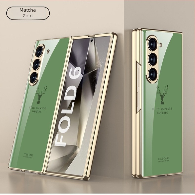 Samsung Z Fold kemény tok szarvas mintával, elektroplakált felülettel