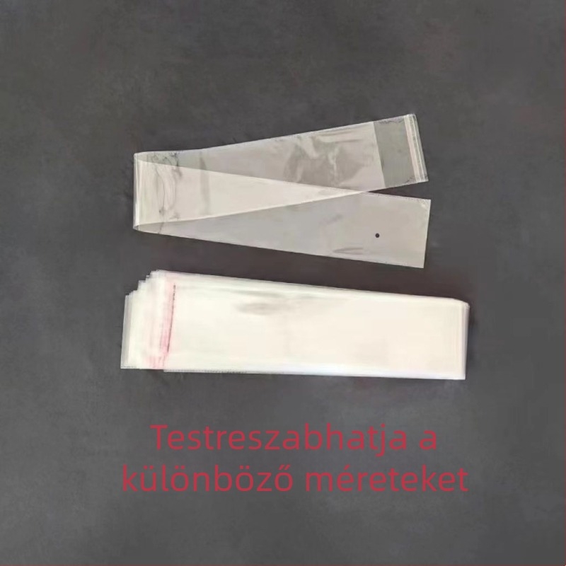 Személyre szabott OPP öntapadós tasakok, vékony átlátszó csomagoló tasakok, extrahosszú egyenes tasakok ajándék- és ékszercsomagoláshoz