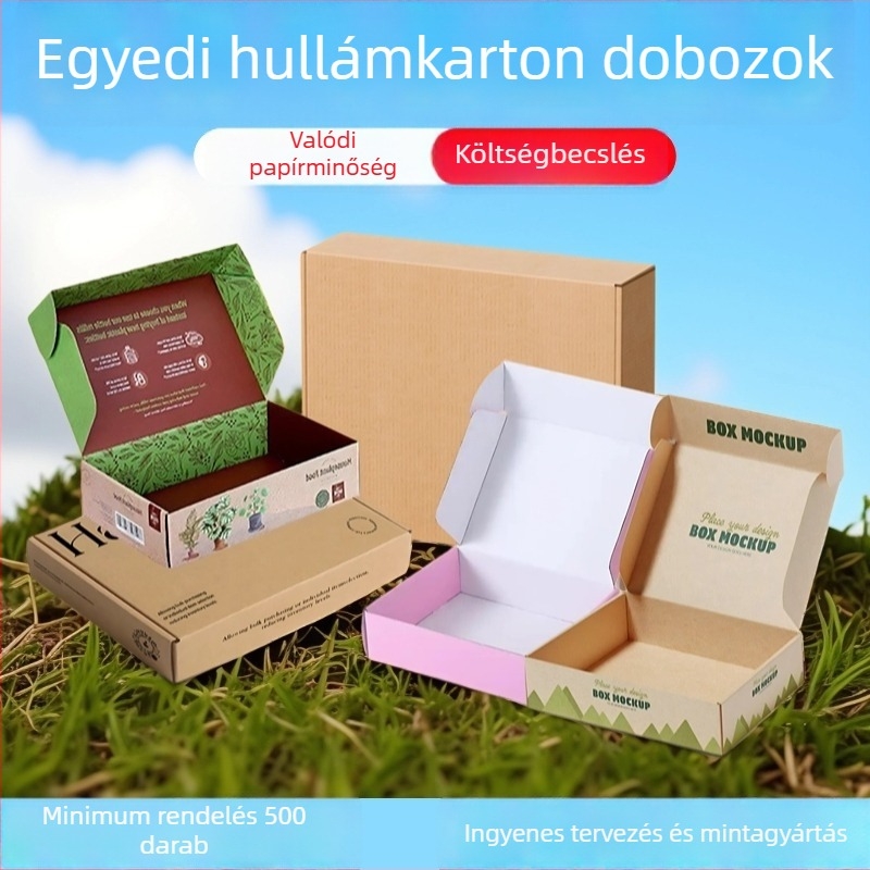 Személyre szabott hullámkarton dupla oldalú színes doboz fehérnemű és ruházat csomagolásához, kartondoboz nyomtatás és feldolgozás