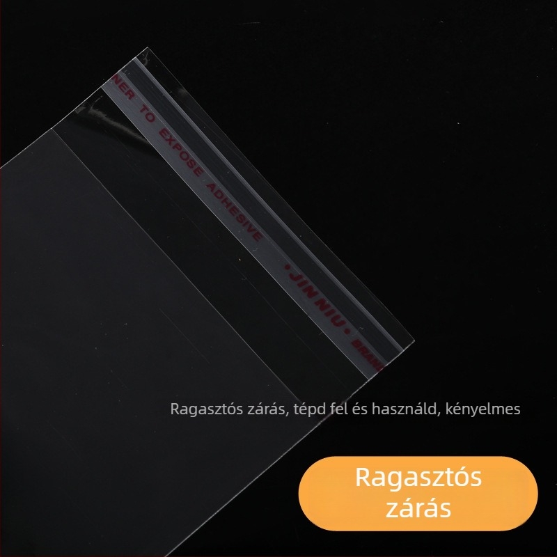 OPP öntapadós tasak, magas átlátszatosság, 29 cm szélesség, zárható, logó nyomtatás nélkül