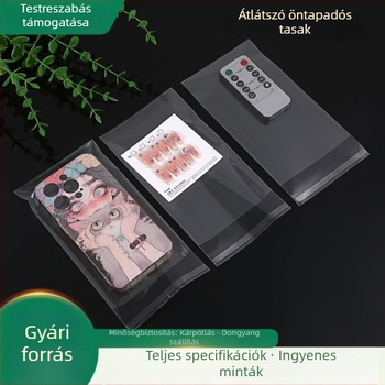 Személyre szabott OPP síknyílású, önzáró átlátszó tasakok, porvédettek, 8 mil, öntapadós