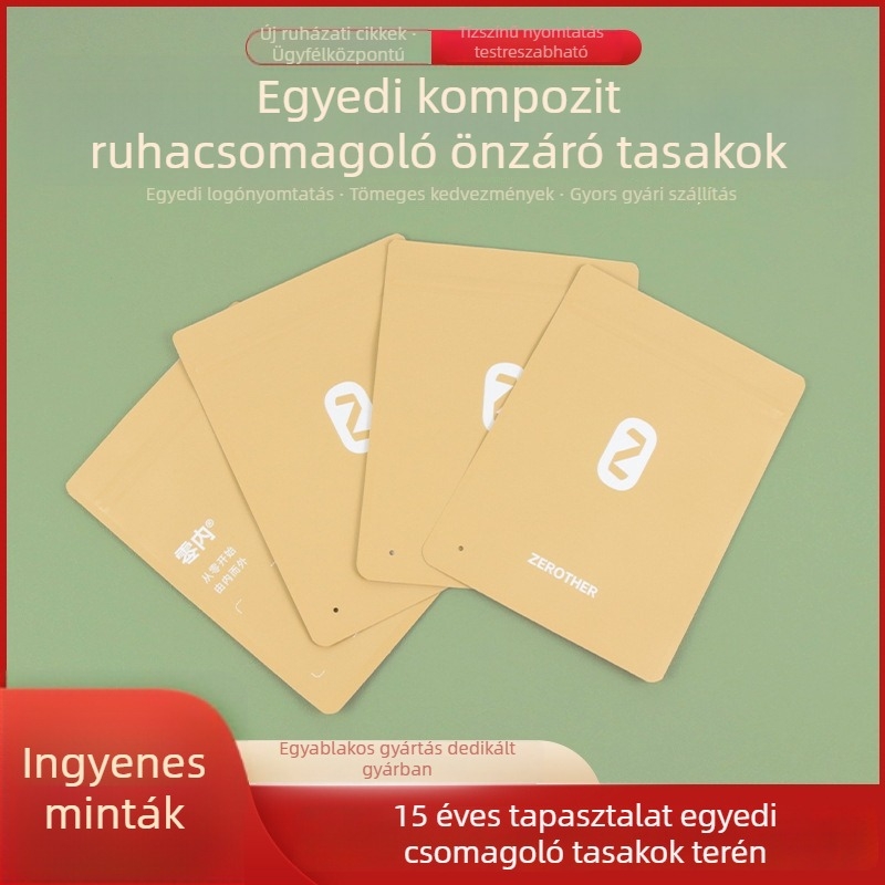 Egyedi önzáró ruházati tasakok kompozit anyagokból, vastagított fehérnemű csomagoló tasakok, Kraft papír, férfiak és nők számára, vastag és tartós.