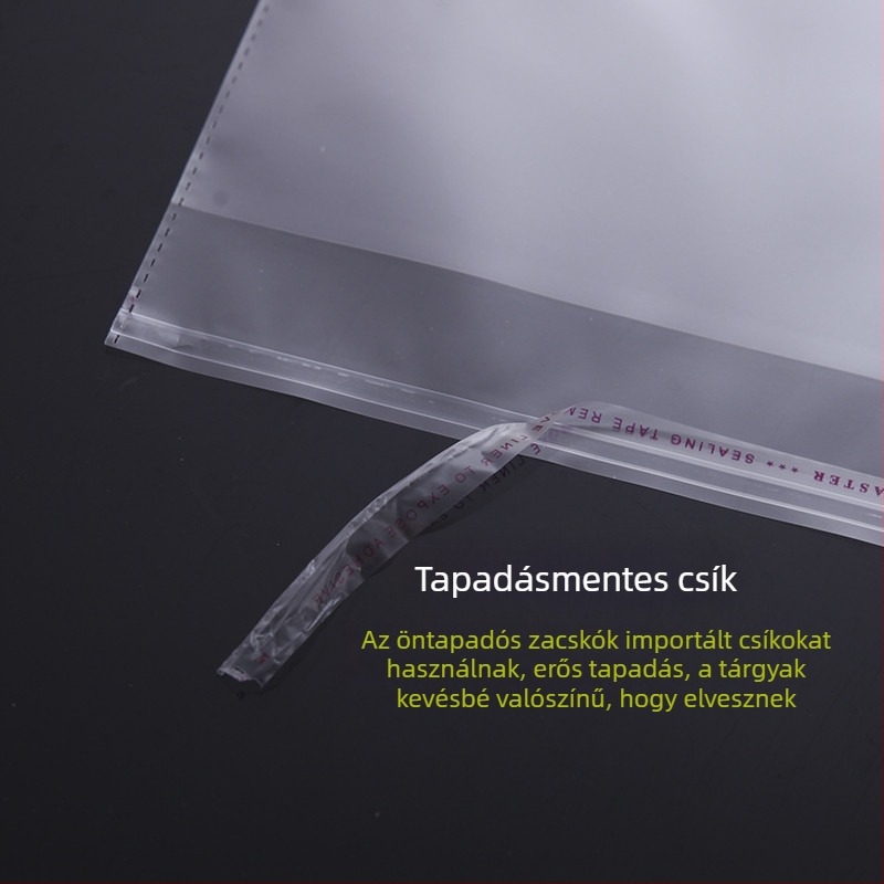 Öntapadós OPP zacskó ruhákhoz, átlátszó csomagoló zacskó 32×45 cm