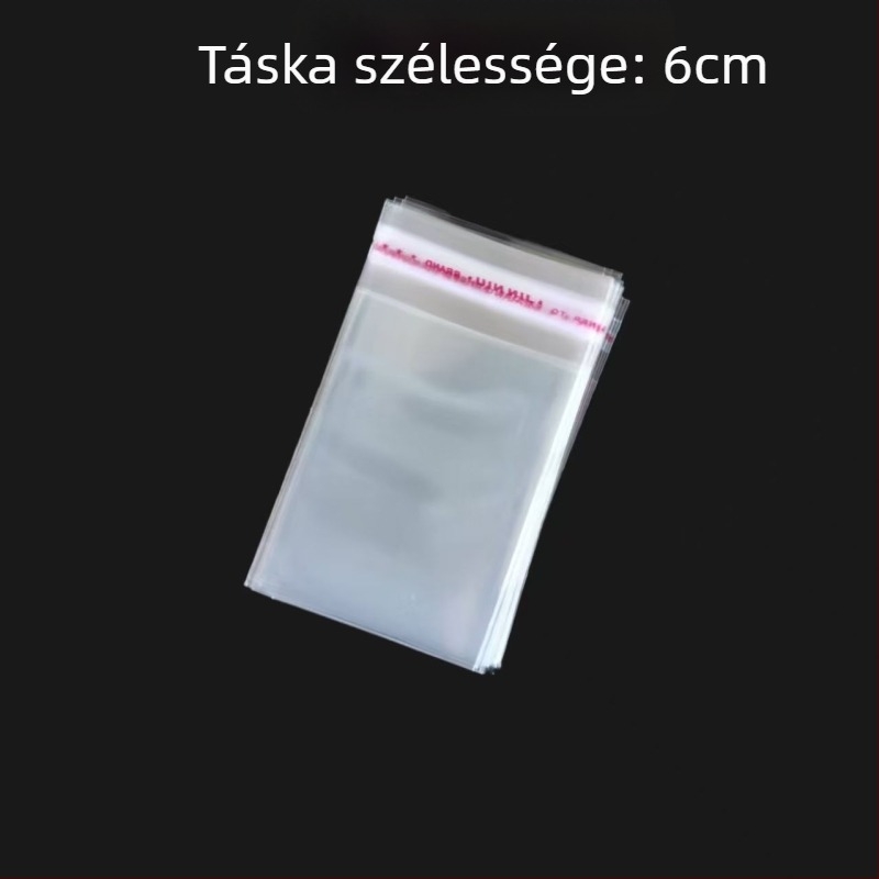 Öntapadós OPP zacskók ruházathoz és ékszerekhez, lapos nyitású csomagoló tasakok kártyatartóval