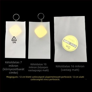 CPE matt lapos zseb auto-adhesív zacskó, átlátszó, csomagoláshoz, 0,16 mm vastag