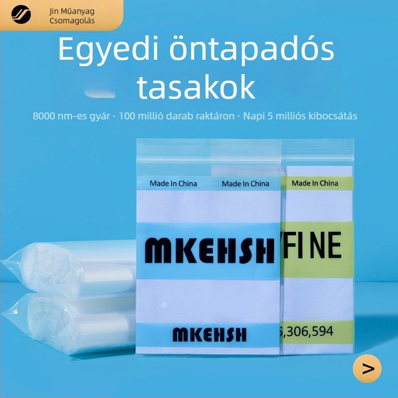Átlátszó PE újra zárható tasakok élelmiszer- és ruházati csomagoláshoz, zipzáras tasakok