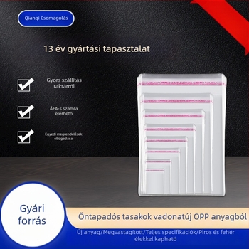 Átlátszó OPP csomagoló tasakok, vastagított, öntapadós zárású, műanyag, nagy méret, lapos szájú