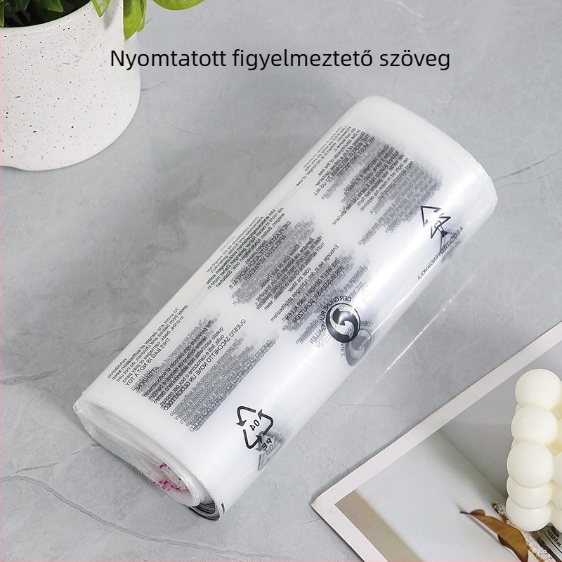Készleten: átlátszó, figyelmeztető szöveggel ellátott puha műanyag öntapadós tasak ruházati csomagoláshoz 40x55