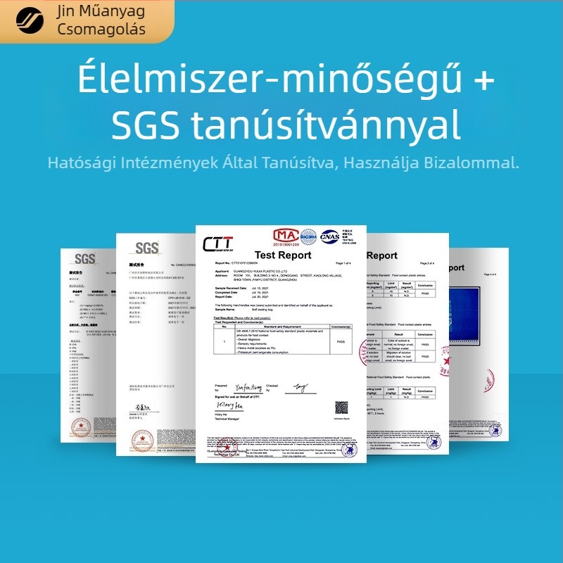 Személyre szabott, átlátszó PE önzáró tasak ruházati cipzár-alkatrészekhez