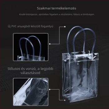 Esküvői átlátszó PVC táska kozmetikai és ajándékcsomagoláshoz logónyomtatással