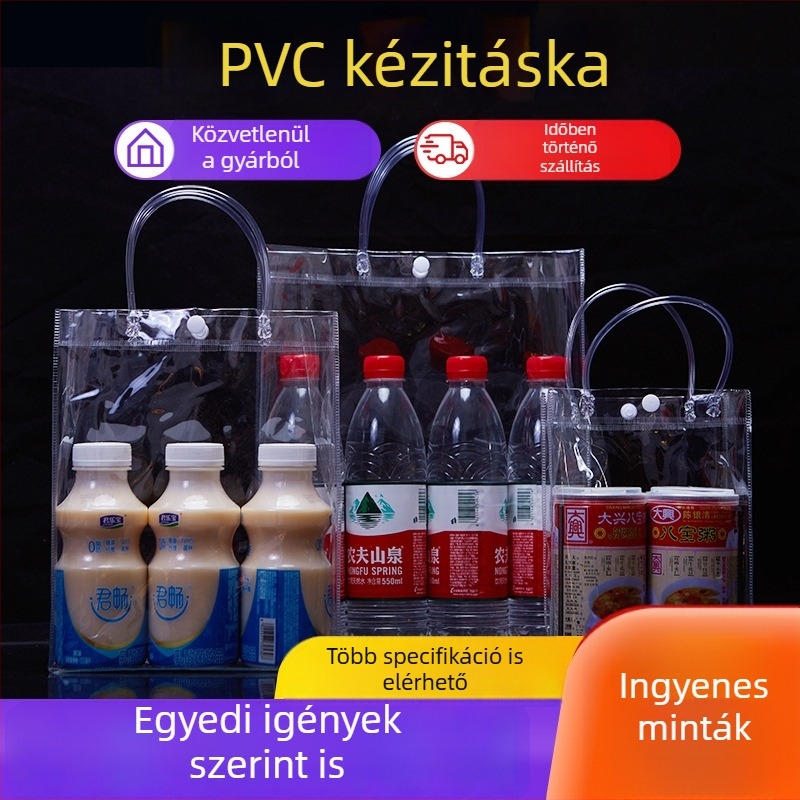 Átlátszó PVC csomagoló tasak ajándékokhoz és édességek csomagolásához, egyedi kivitelben
