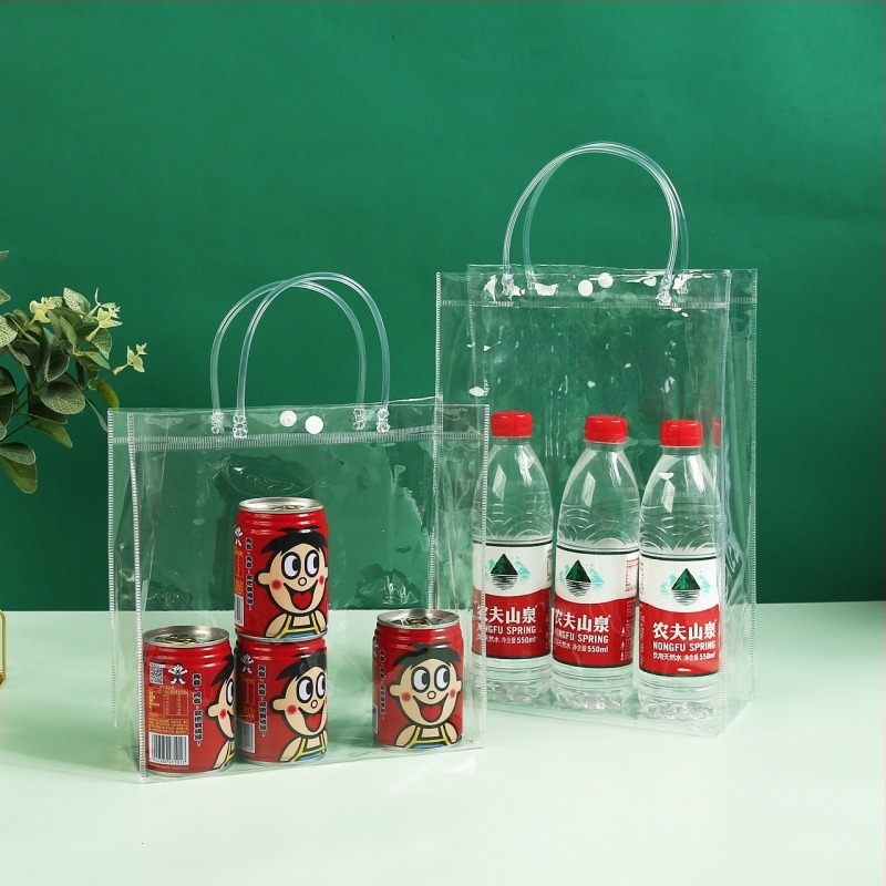 Átlátszó PVC tote táska ajándékokhoz és ruházathoz snap zárással