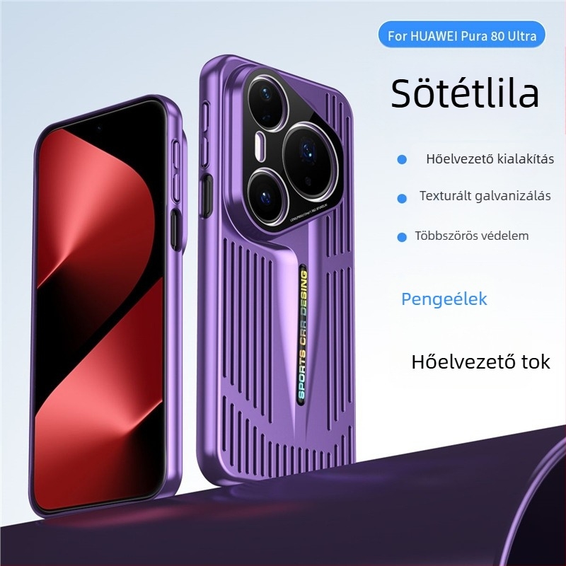 Huawei Pura80 telefonvédő tok hőelvezetéses és elektroplatinált penge dizájnnal, stílusos magas kategóriás Pro+ teljes védelem ütésálló, uniszex