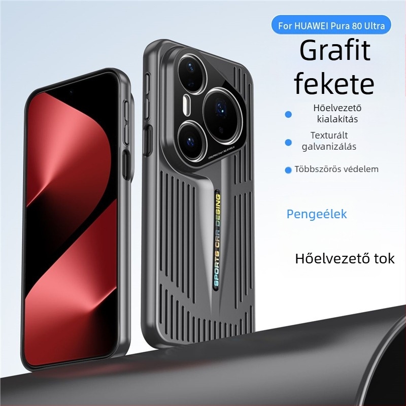 Huawei Pura80 telefonvédő tok hőelvezetéses és elektroplatinált penge dizájnnal, stílusos magas kategóriás Pro+ teljes védelem ütésálló, uniszex